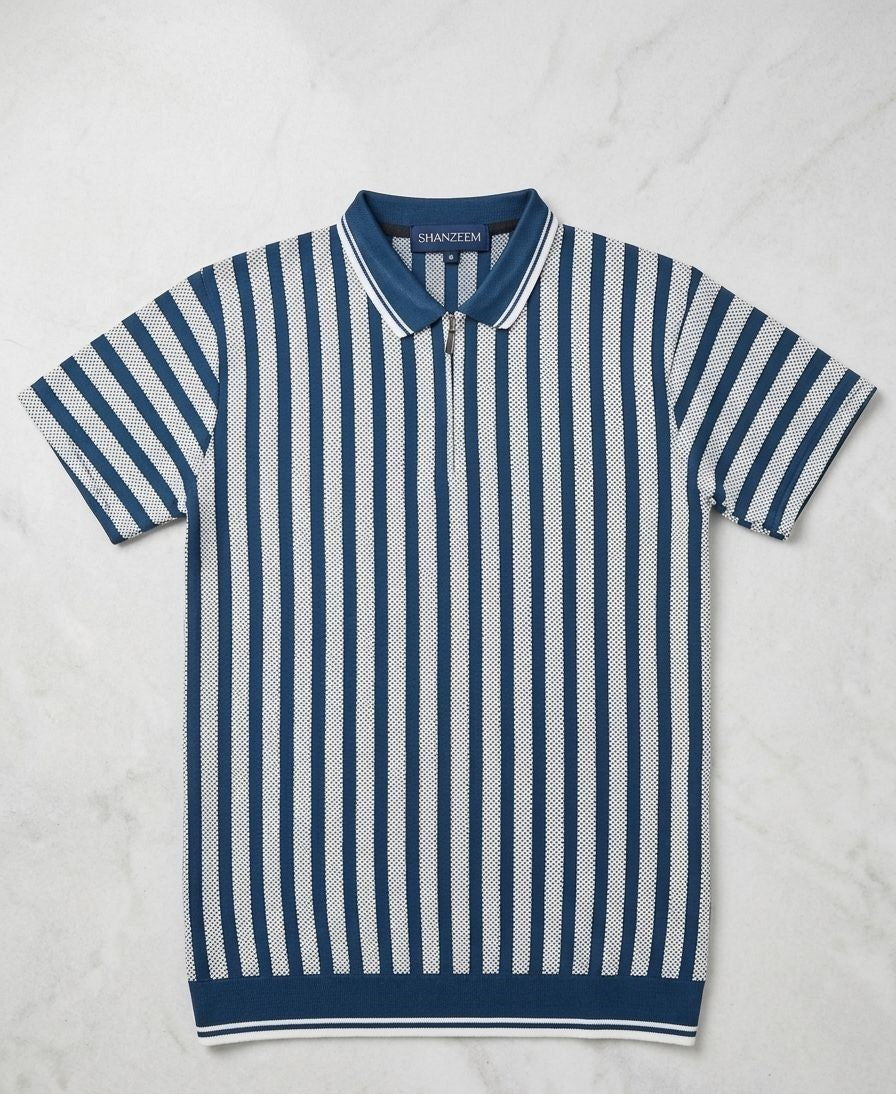 Old Money Polo || Timeless Polos  || Blue & white lining