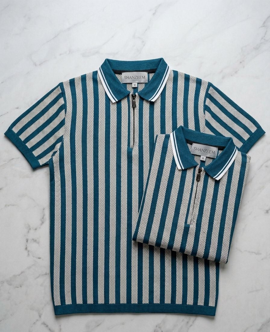 Old Money Polo || Timeless Polos  || Blue & white lining