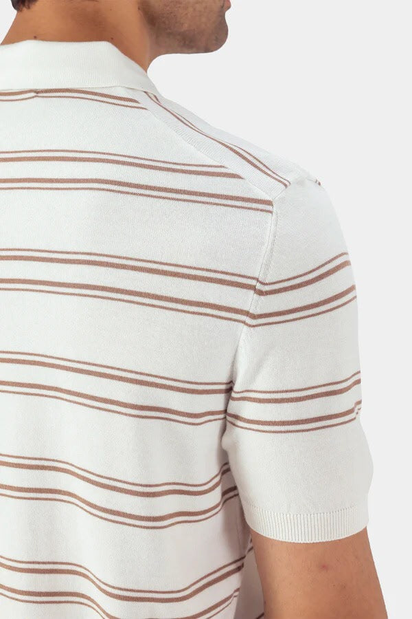 Viscos Blend Striped Polo